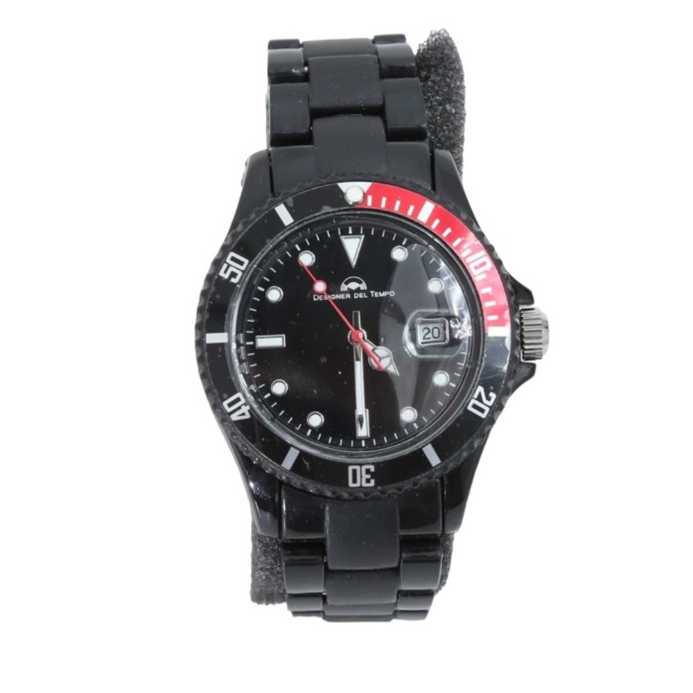 New in Box Del Tempo Black Strap Submariner Style Quartz Watch Needs Battery